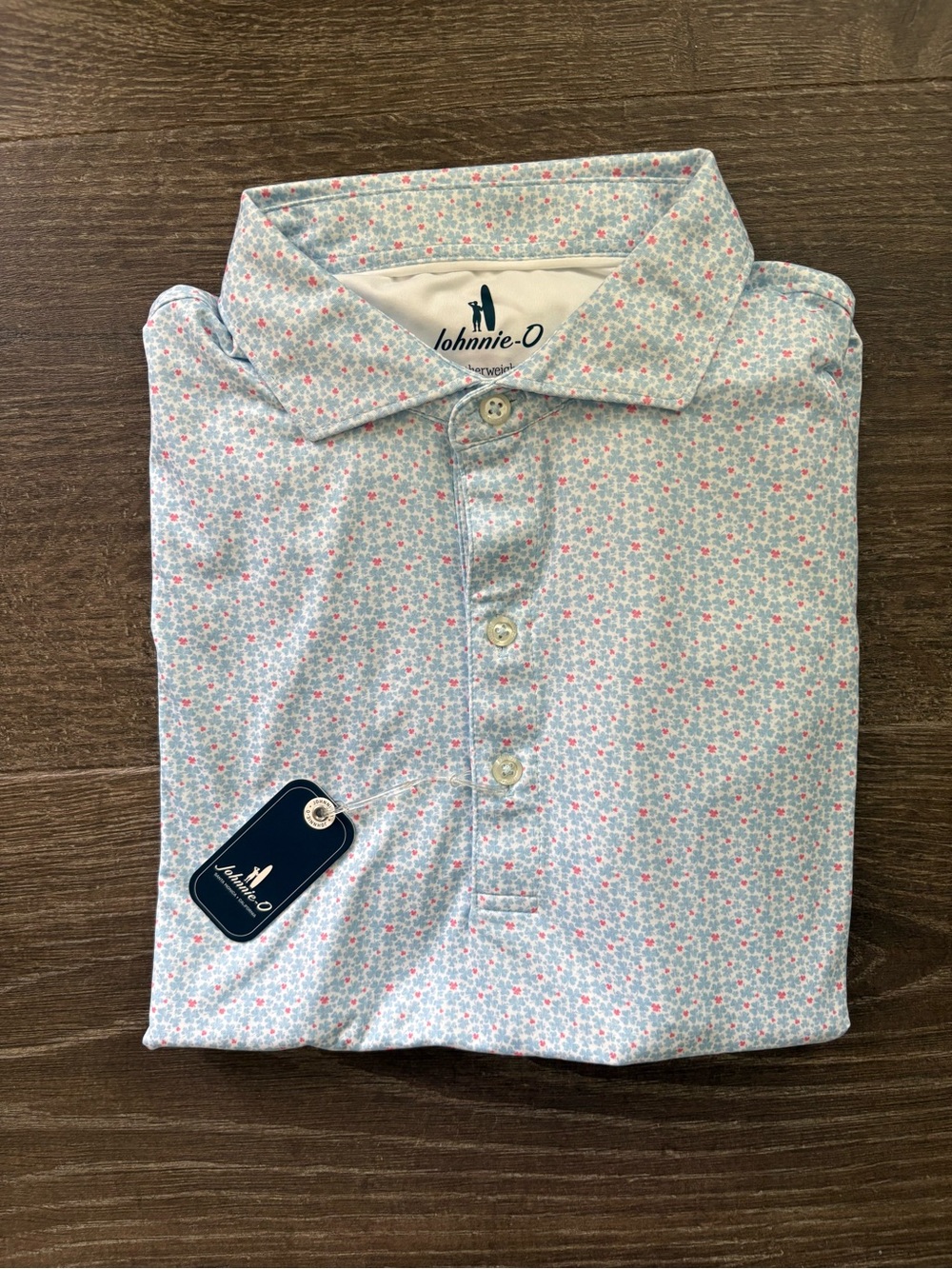 Johnnie-O Featherwhite Polo - Four Leave Size Small NEW!